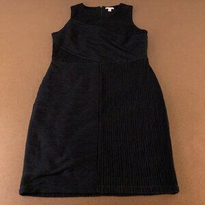 Cato Women's Size XL Black Textured Pleat Sleeveless Round Neck Shift Dress